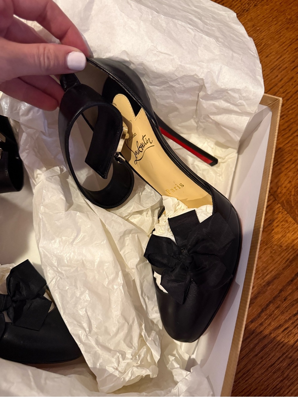 NEW Christian Louboutin fetish 120 shiny calf heels - Picture 6 of 7